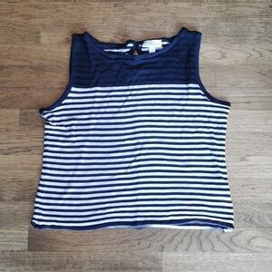 𝅺ST. John Sport Black White Stripe Sleeveless Knit